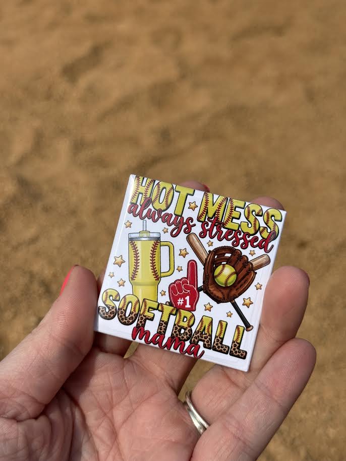 Hot Mess Softball Mama
