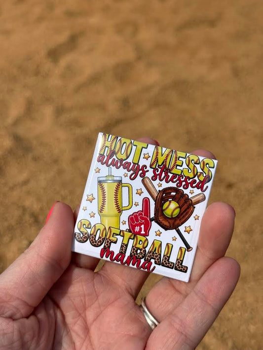 Hot Mess Softball Mama