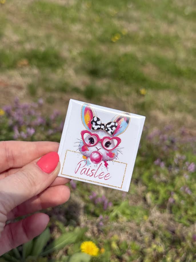 CUSTOM Girl Bunny with glasses and bow