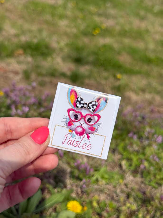 CUSTOM Girl Bunny with glasses and bow